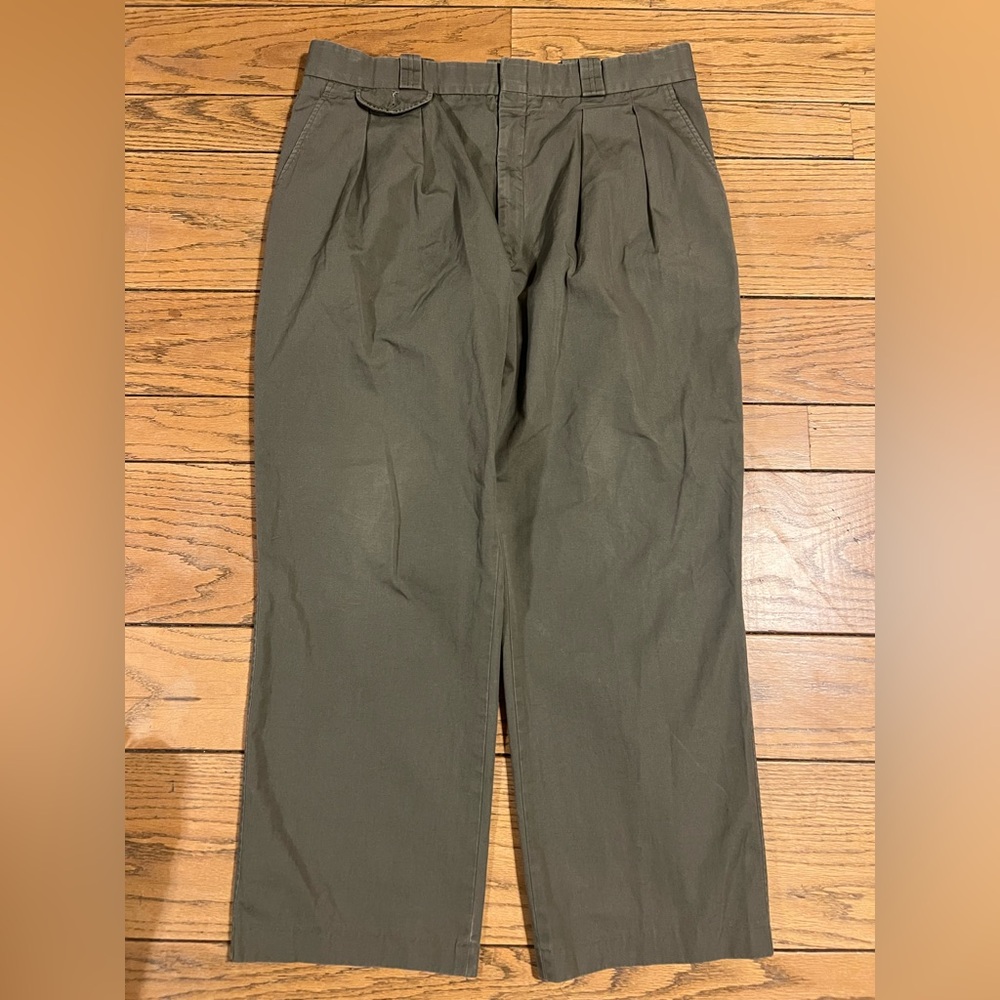 Vintage Willis & Geiger Pants Mens 36x27 Brown Bush Poplin Khaki Safari USA Made